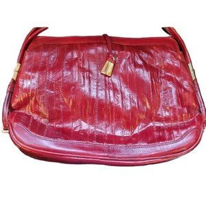 Retro 1980s Red Eel skin purse